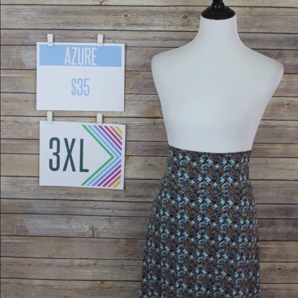 Nwt Lularoe LLR 3X Azure Skirt